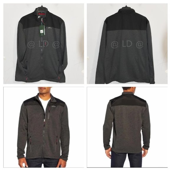 NWT Orvis Men bonded mesh fleece full zip jacket in black - Picture 1 of 9